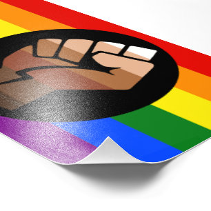 SlipperyJoe's queer people colour flag raised fist Photo Print