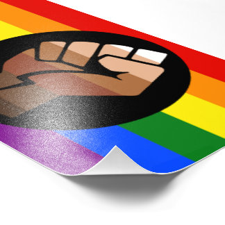 SlipperyJoe's queer people colour flag raised fist Photo Print