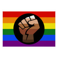 SlipperyJoe's queer people colour flag raised fist
