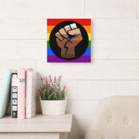 SlipperyJoe's queer people colour flag raised fist