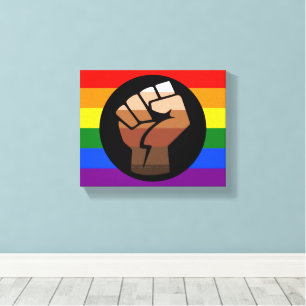 SlipperyJoe's Queer People of Colour Flag gay gift Canvas Print