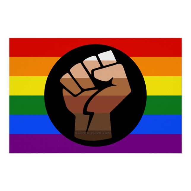 SlipperyJoe's Queer People of Colour Flag gay gift Poster (Front)