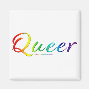 SlipperyJoe's queer pride colors word proud symbol Magnet