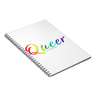 SlipperyJoe's queer pride colors word proud symbol Notebook