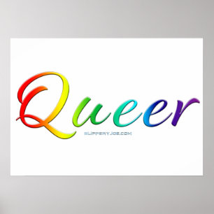 SlipperyJoe's queer pride colors word proud symbol Poster