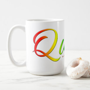 SlipperyJoe's queer pride colours word colourful v Coffee Mug