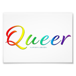 SlipperyJoe's queer pride colours word colourful v Photo Print