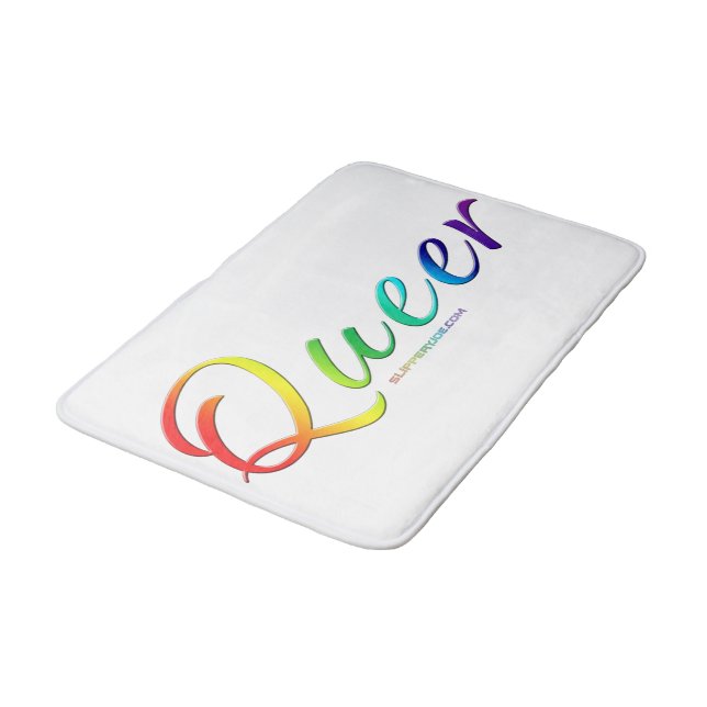 SlipperyJoe's queer single expressive word smooth  Bath Mat (Angled)