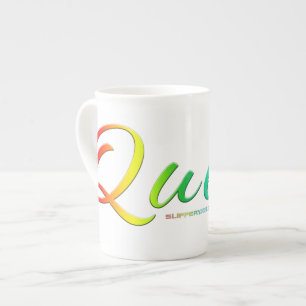 SlipperyJoe's queer single expressive word smooth  Bone China Mug