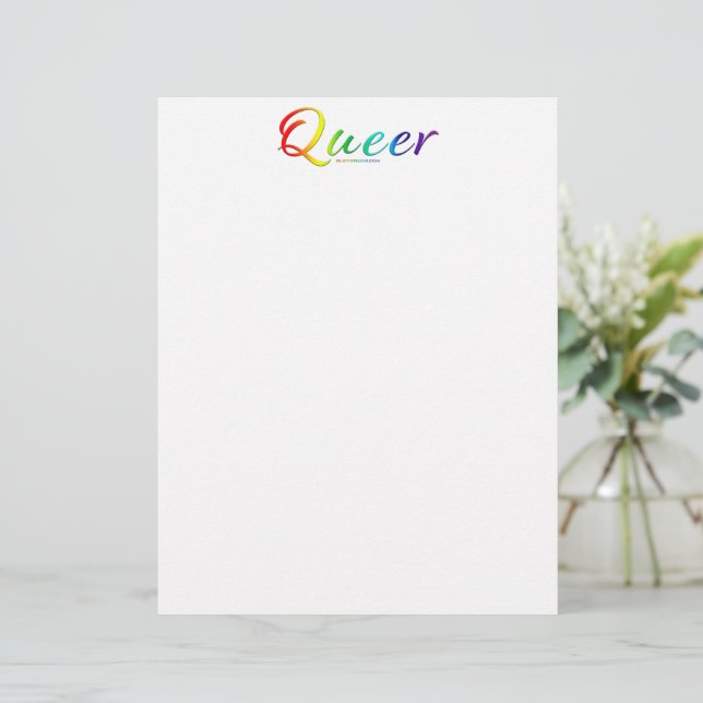 SlipperyJoe's queer single expressive word smooth  Custom Letterhead (Standing Front)