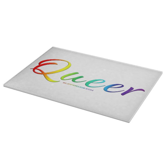 SlipperyJoe's queer single expressive word smooth  Cutting Board (Corner)