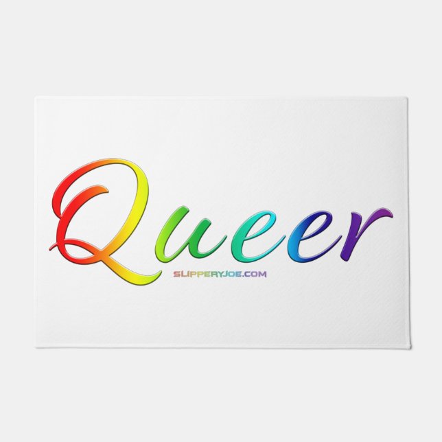 SlipperyJoe's queer single expressive word smooth  Doormat (Front)