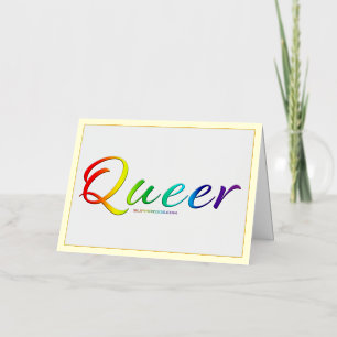 SlipperyJoe's queer single expressive word smooth  Foil Greeting Card