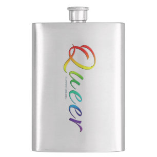 SlipperyJoe's queer single expressive word smooth Hip Flask