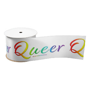 SlipperyJoe's queer single expressive word smooth Satin Ribbon