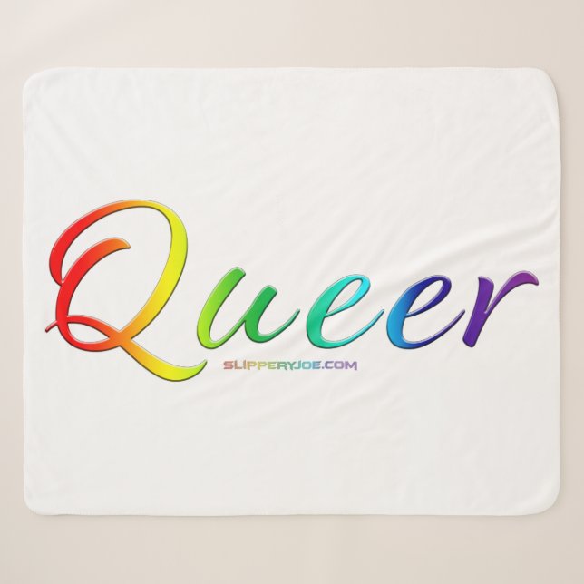 SlipperyJoe's queer single expressive word smooth  Sherpa Blanket (Front (Horizontal))