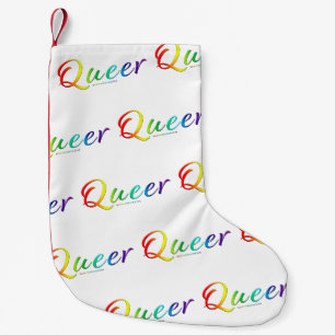 SlipperyJoe's queer single expressive word smooth Small Christmas Stocking