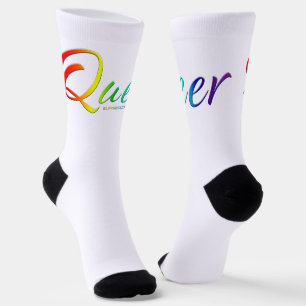 SlipperyJoe's queer single expressive word smooth  Socks