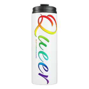 SlipperyJoe's queer single expressive word smooth  Thermal Tumbler