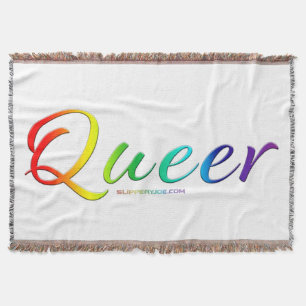 SlipperyJoe's queer single expressive word smooth Throw Blanket
