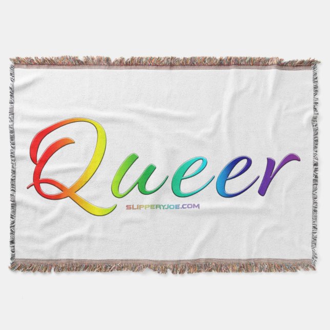 SlipperyJoe's queer single expressive word smooth  Throw Blanket (Front)