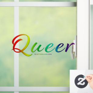 SlipperyJoe's queer single expressive word smooth  Window Cling