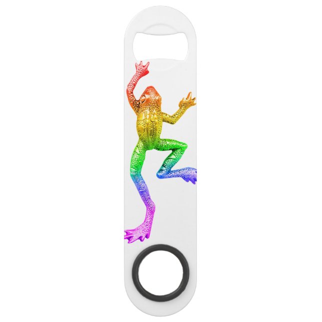 SlipperyJoe's rainbow coloured frog rendered sculp (Front)