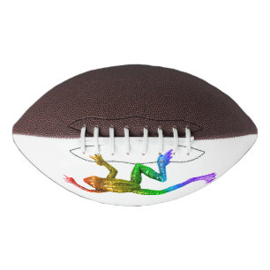 SlipperyJoe's rainbow coloured frog rendered sculp American Football