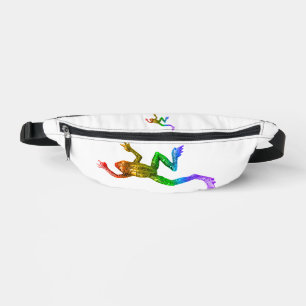 SlipperyJoe's rainbow coloured frog rendered sculp Bum Bags