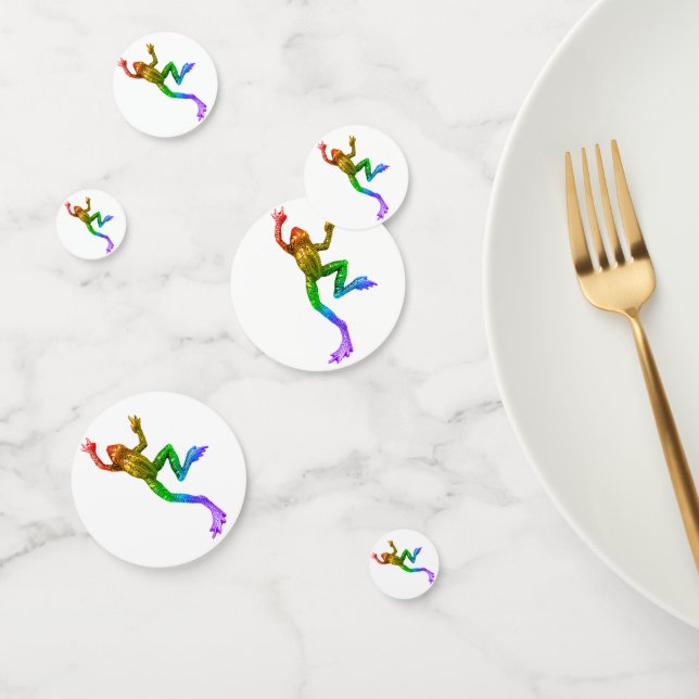 SlipperyJoe's rainbow coloured frog rendered sculp Confetti (Group)