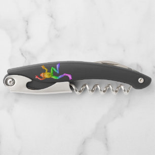 SlipperyJoe's rainbow coloured frog rendered sculp Corkscrew