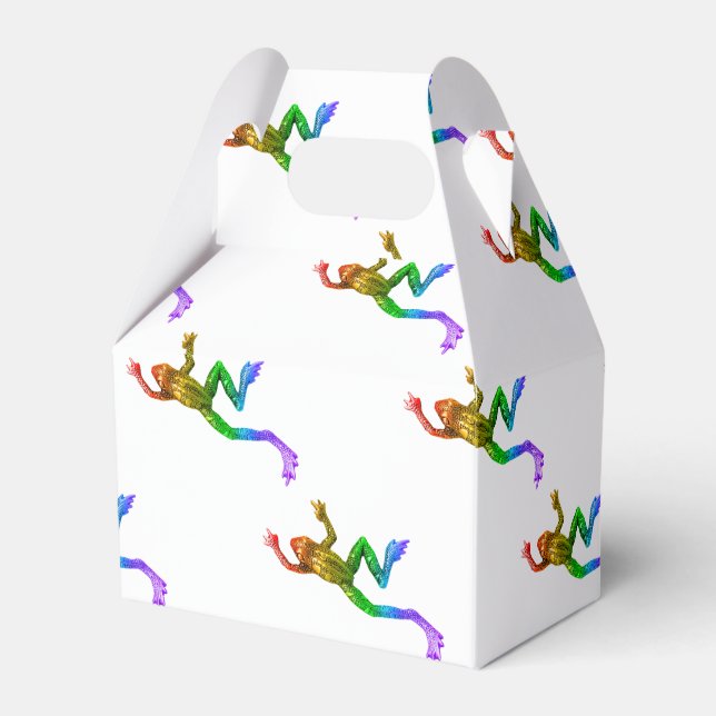 SlipperyJoe's rainbow coloured frog rendered sculp Favour Box (Front Side)