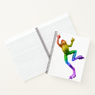 SlipperyJoe's rainbow coloured frog rendered sculp Notebook