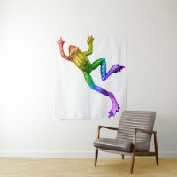 SlipperyJoe's rainbow coloured frog rendered sculp