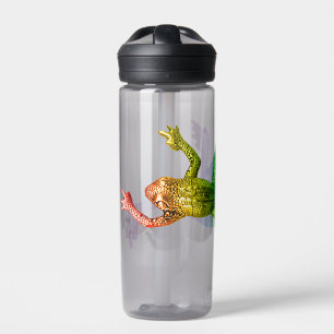 SlipperyJoe's rainbow coloured frog rendered sculp Water Bottle