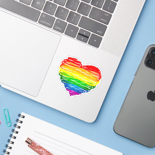 SlipperyJoe's rainbow coloured heart scribbled swi