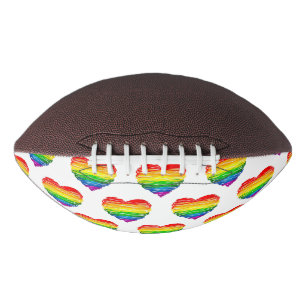 SlipperyJoe's rainbow coloured heart scribbled swi American Football