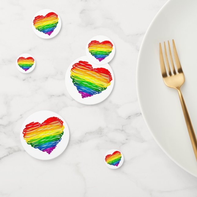 SlipperyJoe's rainbow coloured heart scribbled swi Confetti (Group)