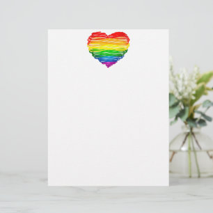 SlipperyJoe's rainbow coloured heart scribbled swi Custom Letterhead