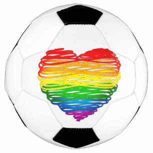 SlipperyJoe's rainbow coloured heart scribbled swi Football