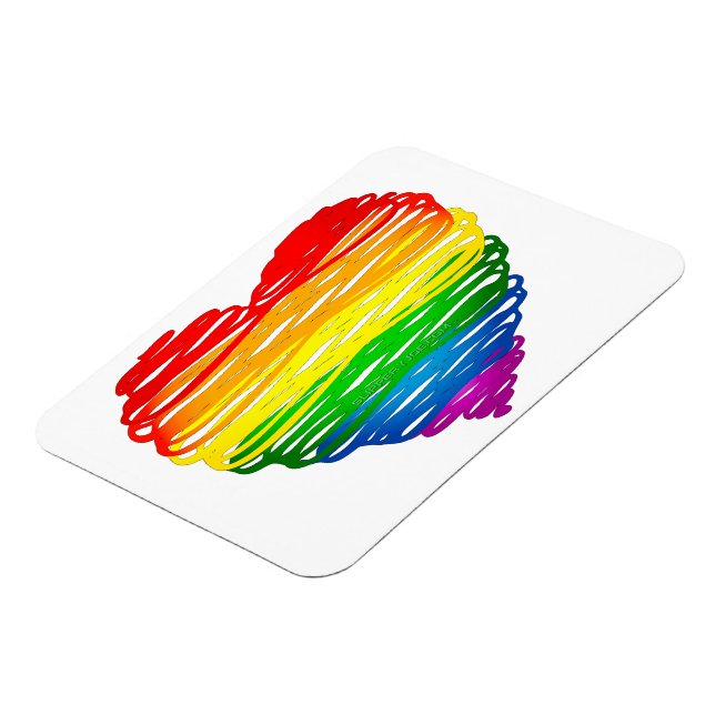 SlipperyJoe's rainbow coloured heart scribbled swi Magnet (Left Side)