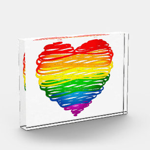 SlipperyJoe's rainbow coloured heart scribbled swi Photo Block