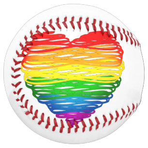 SlipperyJoe's rainbow coloured heart scribbled swi Softball