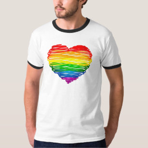 SlipperyJoe's rainbow coloured heart scribbled swi T-Shirt