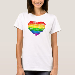 SlipperyJoe's rainbow coloured heart scribbled swi T-Shirt