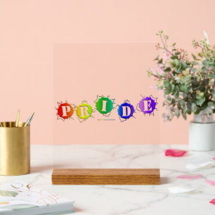 SlipperyJoe's rainbow coloured pride sign bursts w