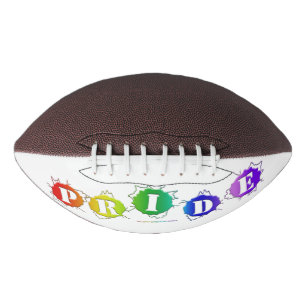 SlipperyJoe's rainbow coloured pride sign bursts w American Football