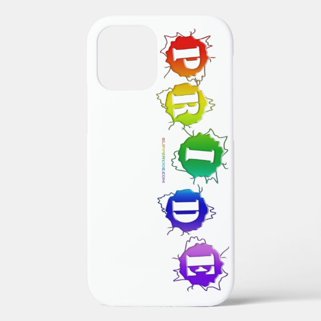 SlipperyJoe's rainbow coloured pride sign bursts w Case-Mate iPhone Case (Back)