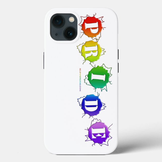 SlipperyJoe's rainbow coloured pride sign bursts w Case-Mate iPhone Case (Back)