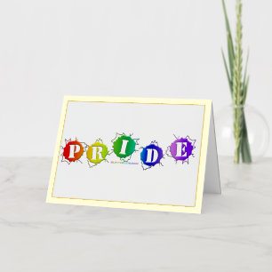 SlipperyJoe's rainbow coloured pride sign bursts w Foil Greeting Card